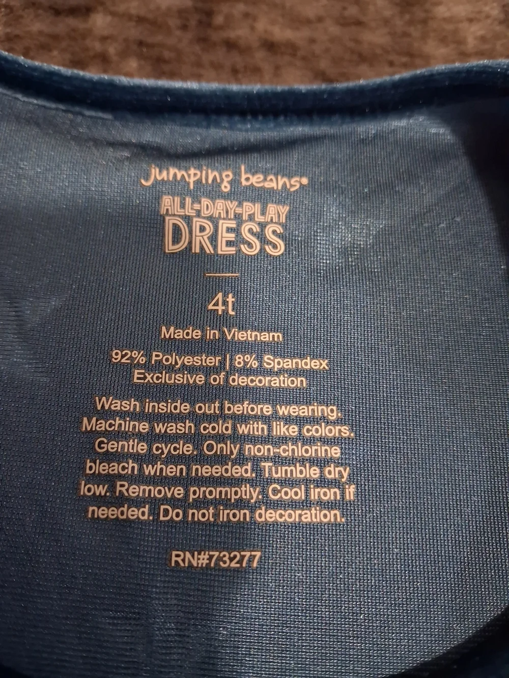 Jumping Beans Blue Velvet Star Knee Length Long Sleeve Winter Dress Girls 4T
